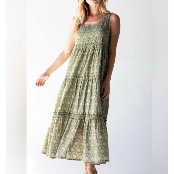 Natural Life Adele Cotton Midi Dress size M Boho Bohemian Sleeveless - Picture 1 of 10